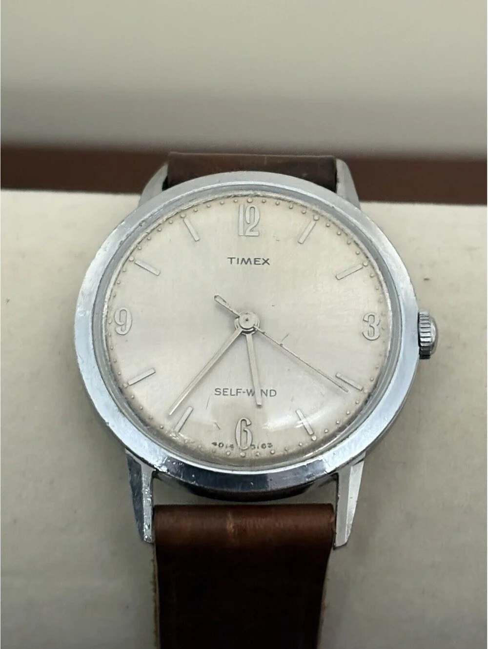 Timex Viscount 1960’s Men's Silver Tone Self-Winding Watch Vintage 34mm